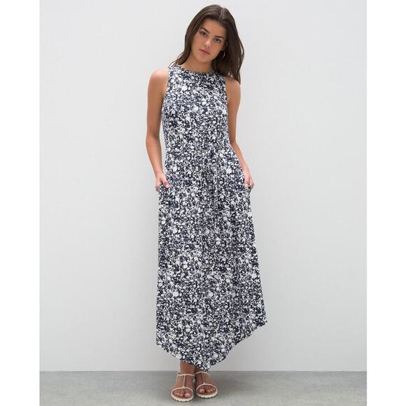 Soma Blue/White Weekend Soft Jersey Bra Dress - Size Medium (EUC) - Picture 1 of 8